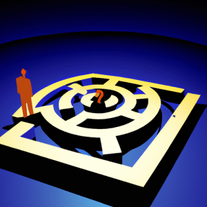 un individu naviguant dans un labyrinthe 512x512 86915731